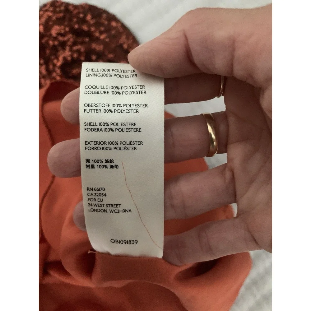 Anthropologie Marie Sequined Top Sz 2 Copper $120 Christmas Sparkle Rust NYE - Picture 13 of 13